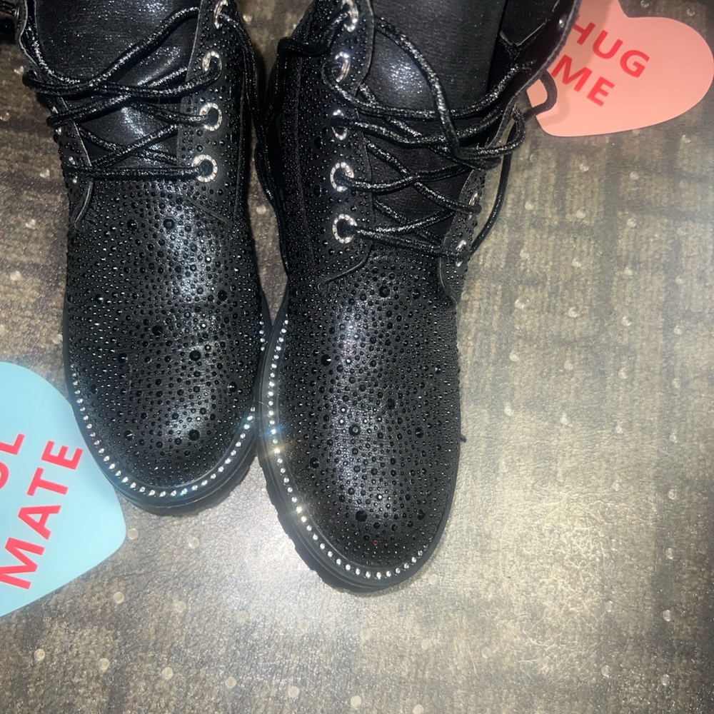 Forever Link Black Studded Moto Boots